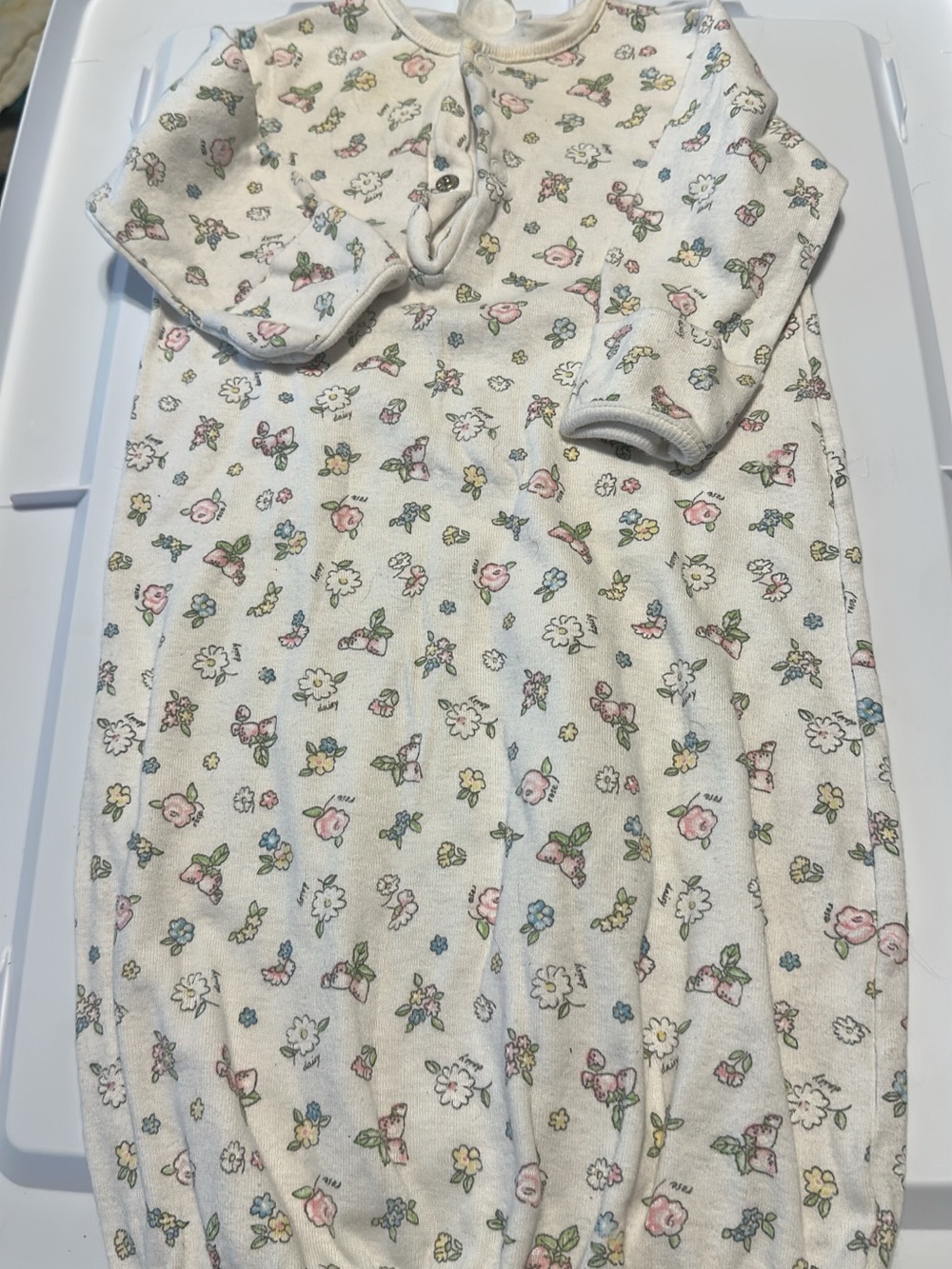 Carters White Floral Print Sleep Gown